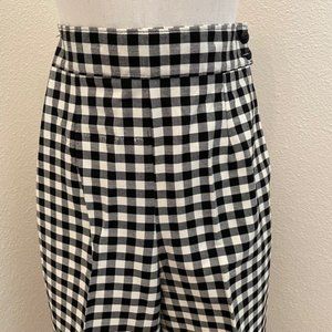 Vintage Black & White Check High Waist Stirrup Pants